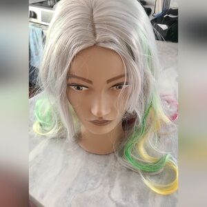 Long Wavy Wig, Colorful Highlights- New